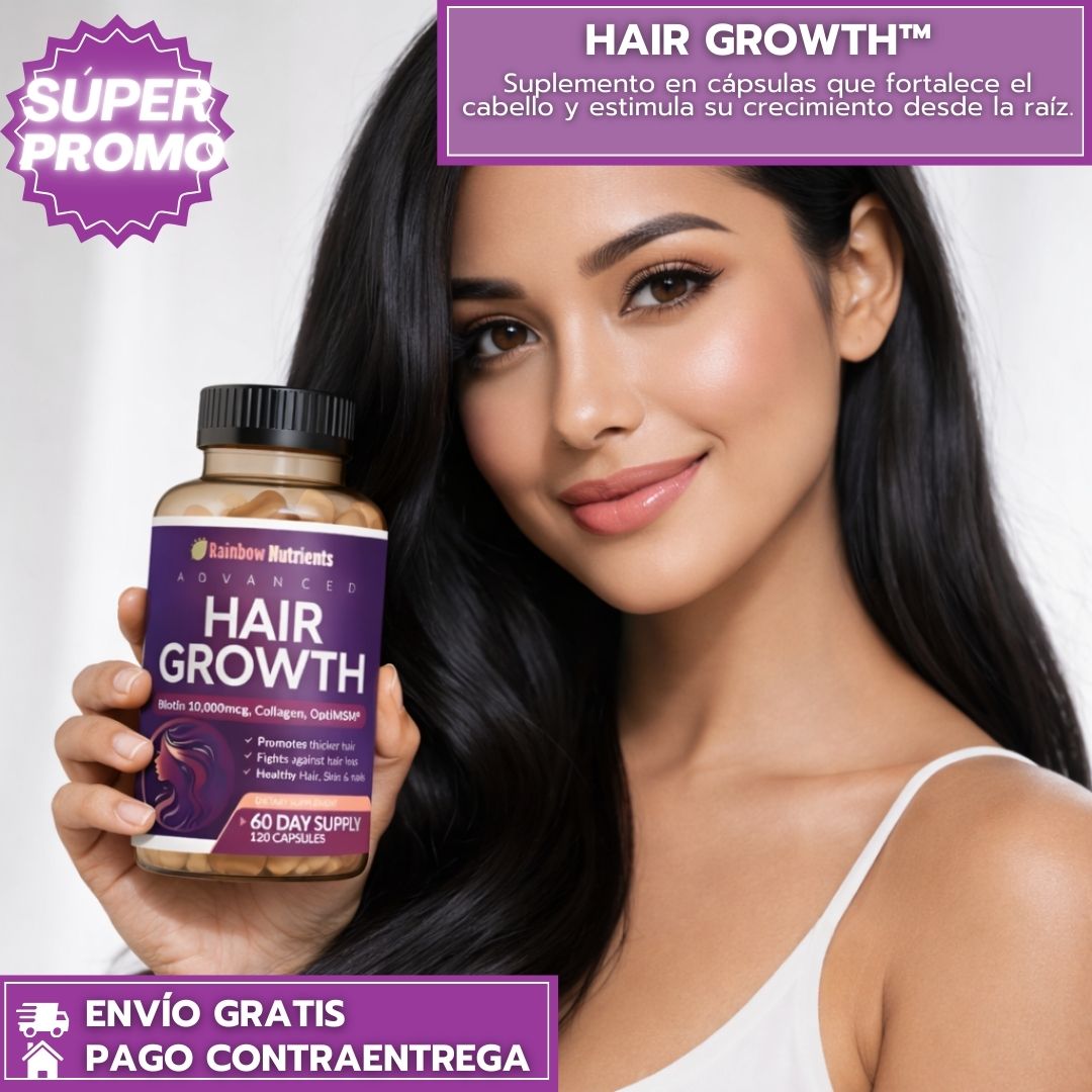 Hair Growth: Suplemento en cápsulas que fortalece el cabello y estimula su crecimiento desde la raíz